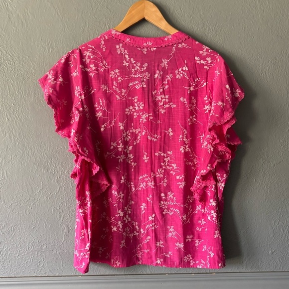 Zac & Rachel Woman | Pink | Flouncy Ruffle Shirt | 2X - Picture 9 of 9